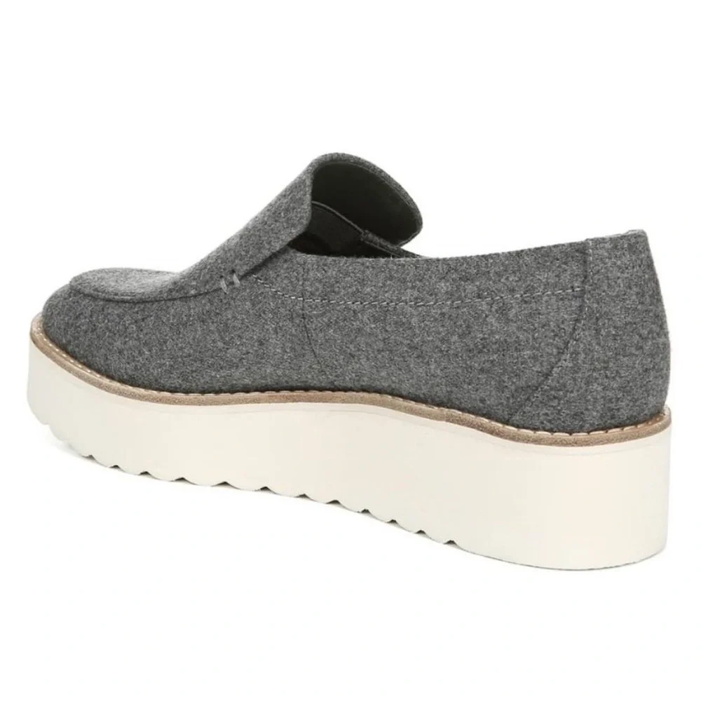 VINCE Zeta Grey Flannel Platform Oxford Loafers